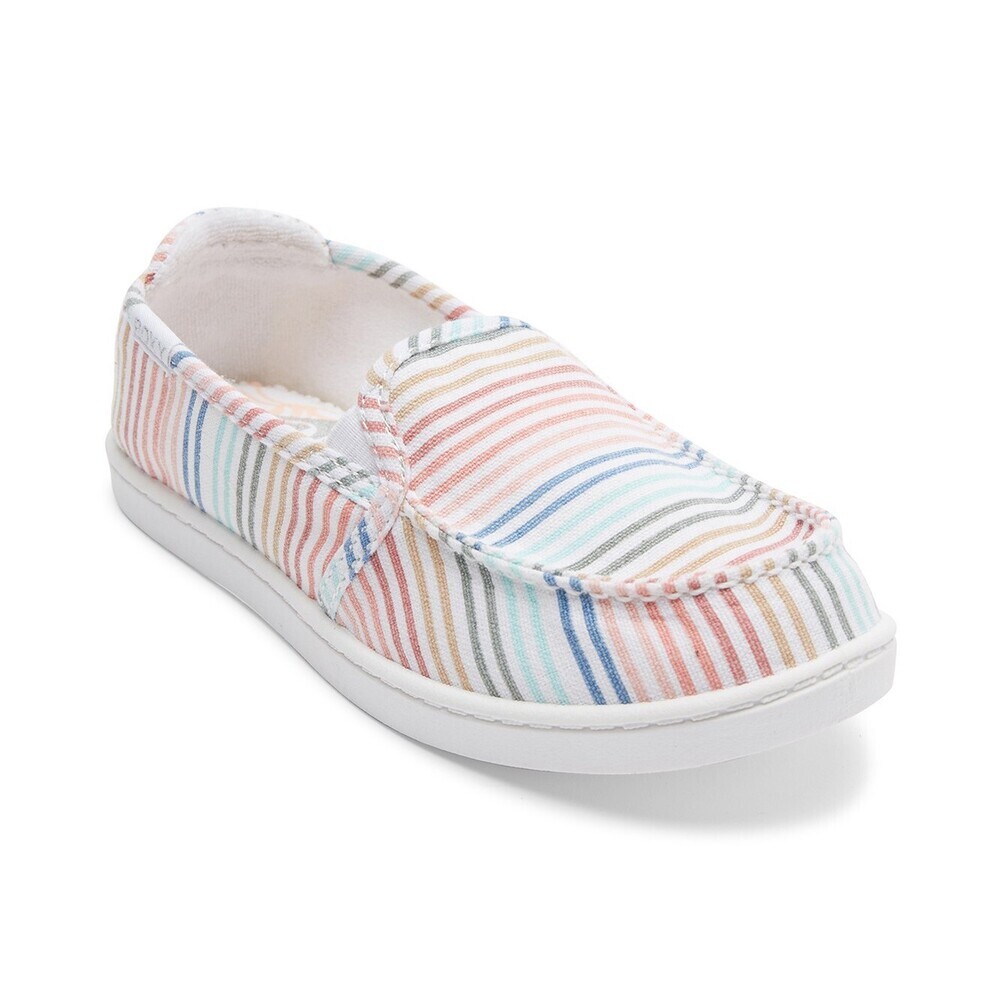 Roxy Minnow Sneaker Girls US 5 Multicolor Striped Slip On Casual Shoes JOBB076